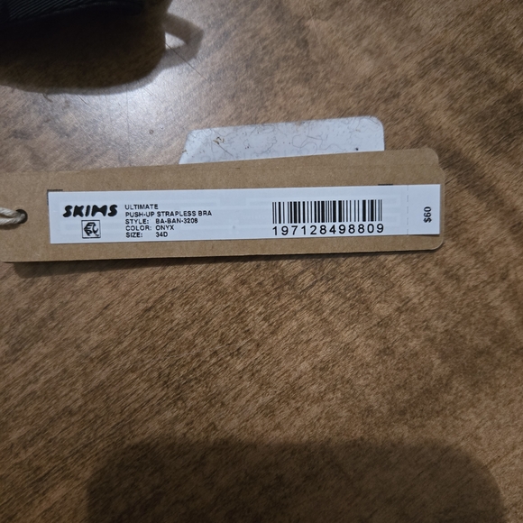 SKIMS Black Ulimate Push Up Strapless Bra 34 D - Picture 2 of 4